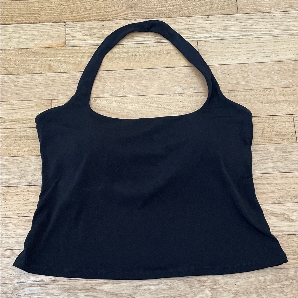 Klassy Network Black Women's Halter Top with Built-In Bra Padding, Size Large